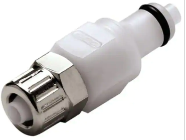 Delrin® Tubing couplings, rapid, for tube I-Ø 4 mm, for 6 mm O-Ø, Length 37 mm