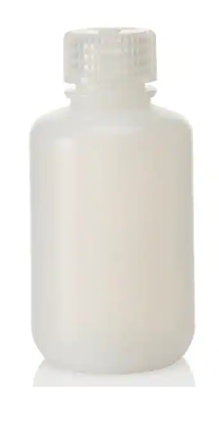 HDPE-Enghalsflasche mit Verschluss, rund, 125 mL