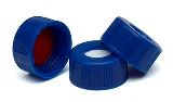 Kappe, Schraube, blau, zertifiziert, Septen aus PTFE/weißem Silikon, Kappengröße: 12 mm, 500 Stück