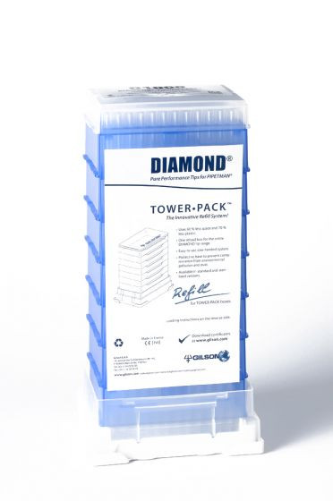 Pipette tips Diamond D1000, 10 - 1,000 µL, TOWERPACK™, 7 racks with 96 tips each