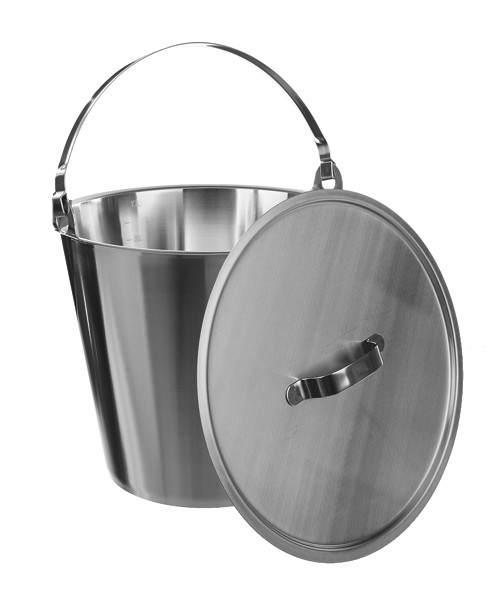 Bucket 18/10 steel, with handle