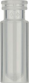 Schnappringflaschen, N 11, 0,7 mL, 32 x 11,6 mm, PP, transparent, mit Rodenbodeneinsatz, 100 Stück