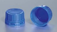Tamper evident closure DIN 45 narrow neck, with cone, PP blue