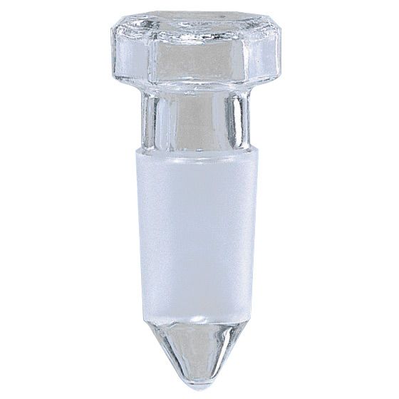 Conical joint stopper, NS 10/19, Boro 3.3, hollow, hexagonal grip
