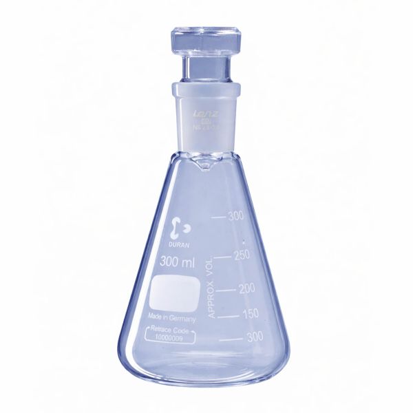 Jodzahlkolben 300 ml-Volumen-NS 29/32 mit Glasstopfen