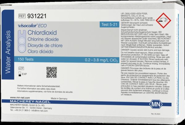 Colorimetric test kit VISOCOLOR ECO Chlorine dioxide, 150 pieces