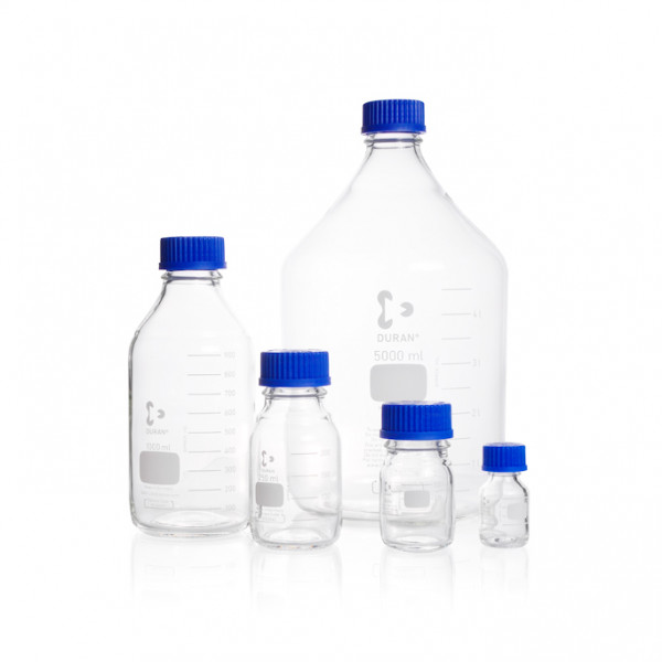 DURAN® Laborflaschen, mit Kappe und Ausgiessring