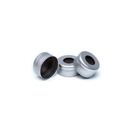 Cap, crimp, silver aluminum, certified, 11 mm, black FPM septa, cap size: 11 mm, 100 pieces