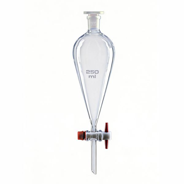 Separatory funnel, Squibb, graduated, with PTFE-plug
