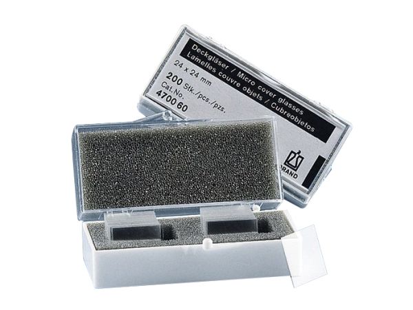 Deckglas, 24x50 mm, Borosilikatglas, Dicke Nr.1, rechteckig, reinweiß