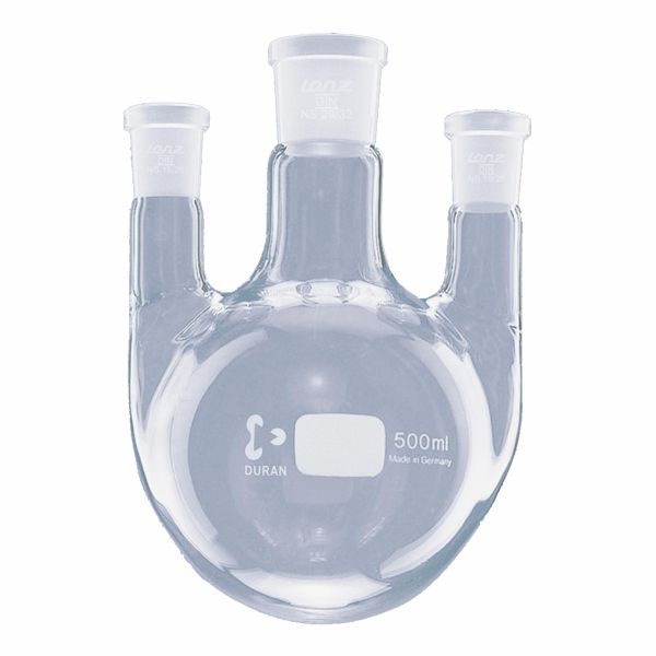 Dreihalskolben, 4.000 mL, Mittelhals NS 45/40, Sietenhälse NS 29/32 gerade, DURAN®