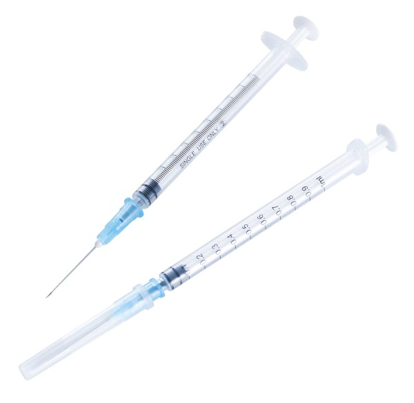 Disposable syringe 1 mL, with cannula