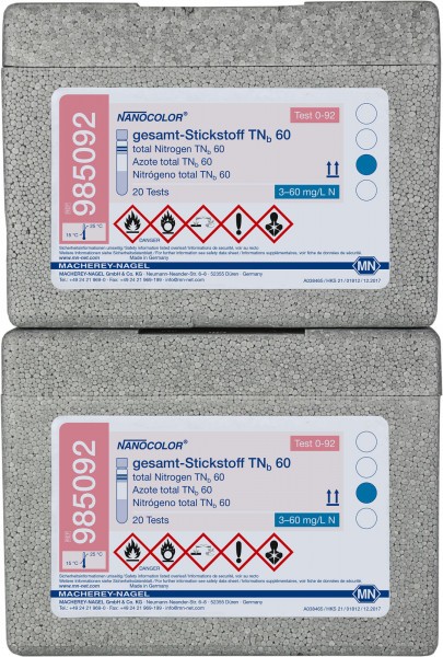 Rundküvettentest NANOCOLOR® gesamt Stickstoff TNb 60, 3 - 60 mg/l N, 20 Bestimmungen
