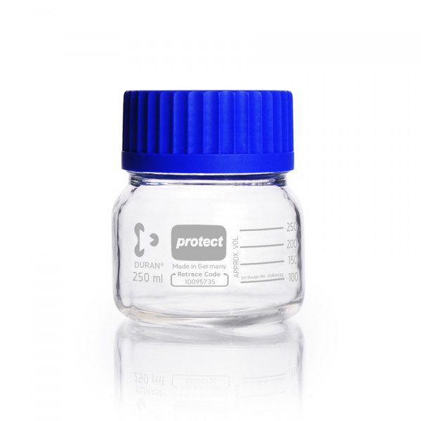 DURAN® Protect, Laborglasflasche, weithals, kunststoffummantelt