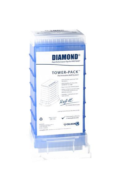Pipette tips Diamond D1000, 10 - 1,000 µL, TOWERPACK™, 7 racks with 96 tips each