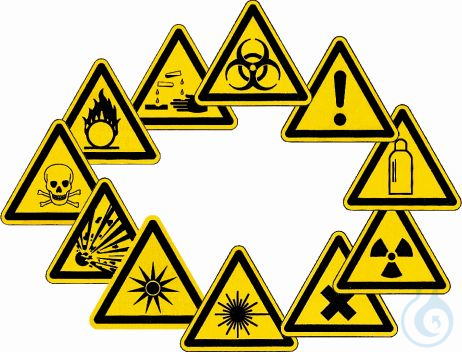 Warning sign, self-adhesive film, side length 200 mm