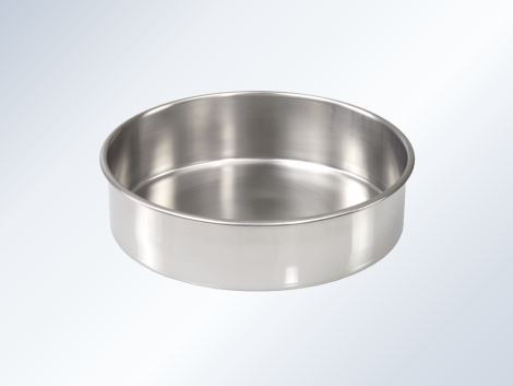 Sieve pan, 200x50 mm, made of stainless steel 1.4301