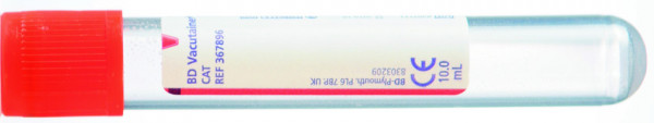 Vacutainer®-Röhrchen aus PET, Serum, 10 mL, L 100 mm, Ø 16 mm, rot