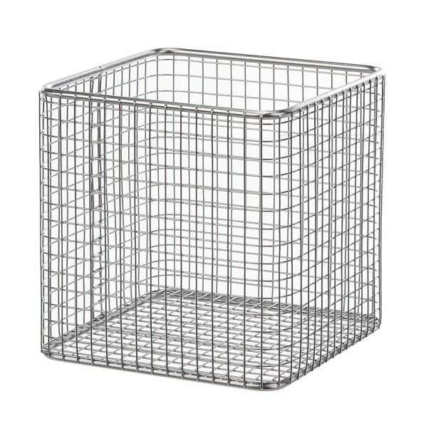 Wire basket 18/10 E-Poli, 200x200x200mm