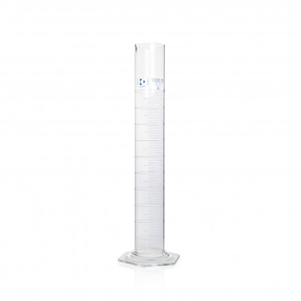 DURAN® Measuring cylinder, blue, class A