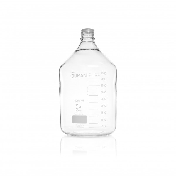 DURAN® PURE Flasche, klar, ohne Schraubverschluss und Ausgießring