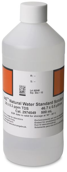 Natürliches Wasser-Standardlösung, 30 ppm gesamt gelöste Feststoffe (TDS), 500 mL