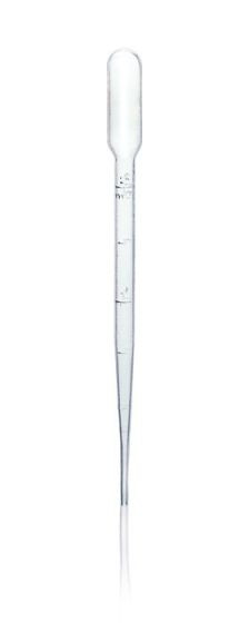 Pasteur pipettes, 2 ml, suction volume with ball 5 ml, graduated, LDPE