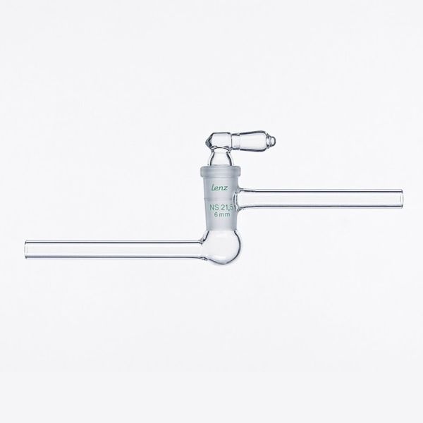 Einweg-Hochvakuumhahn mit hohlem Glasküken, parallele Schenkel