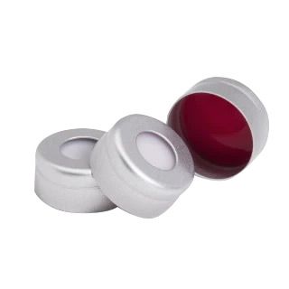 Crimp caps, 11 mm, septa PTFE/silicone, cap aluminium