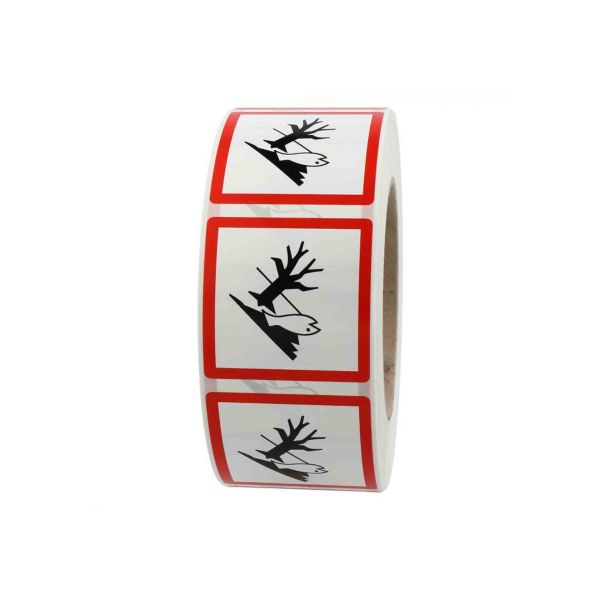 GHS-Etikett GHS 08, gesundheitsgefährdend, 50 x 50 mm, Polyester, weiß-schwarz/rot, 1.000 Stück