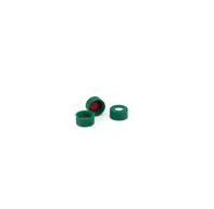 Kappe, Schraube, grün, Septen aus PTFE/weißem Silikon, Kappengröße: 12 mm, 100 Stück