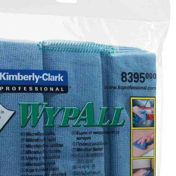 WypAll® Mikrofasertücher, 40 x 40 cm, blau, einlagig, 24 Stück