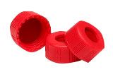 Cap, screw, red, PTFE/silicone/PTFE septa, cap size: 12 mm, 100 pieces