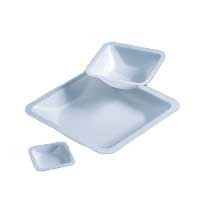 Weighing pans, square shape, PS, antistatic, leight and flat design, wall thickness approx. 0.2 mm