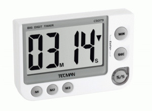 Digital timer and stopwatch with large display, 99 min. 59 sec.