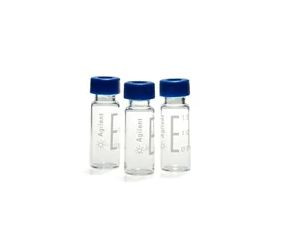 Vial pack, screw top, pre-assembled, certified, clear vials, blue caps, PTFE/silicone septa, 2 mL, 100 pieces