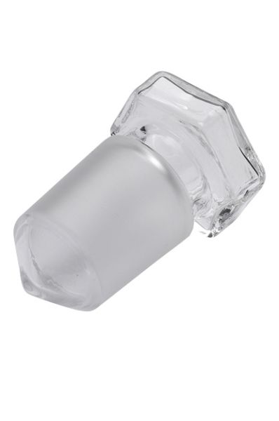 Glass stopper, hollow, with drip-off tip