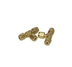Tee, 1/8 in, brass, 2 pieces