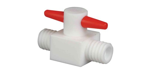 GL 2-Way stopcocks PTFE, cylindrical stopcock plug in