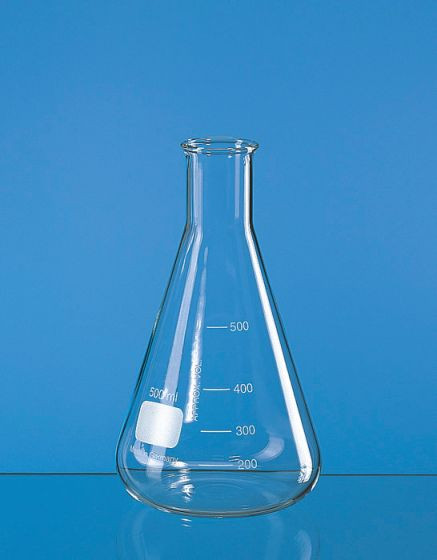 Erlenmeyer flasks, 500 mL, narrow mouth, Boro 3.3