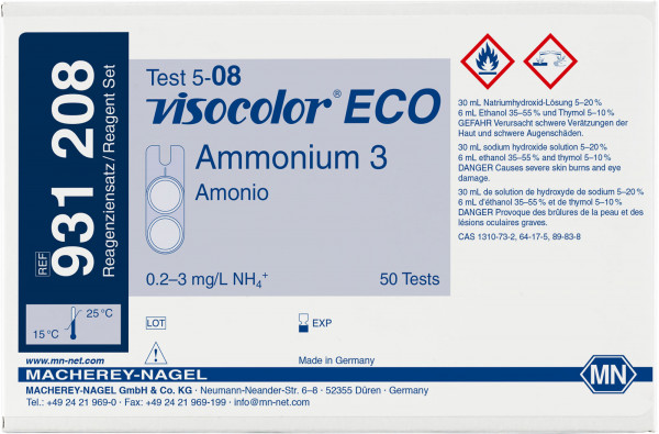 Colorimetric test kit VISOCOLOR ECO Ammonium 3, refill pack