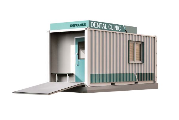 20ft Dental clinic, reception area, examination area