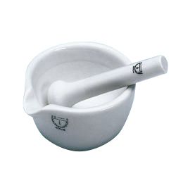 Mörser, 1.000 mL, 180 mm, Porzellan, innen rauh, mit Ausguss