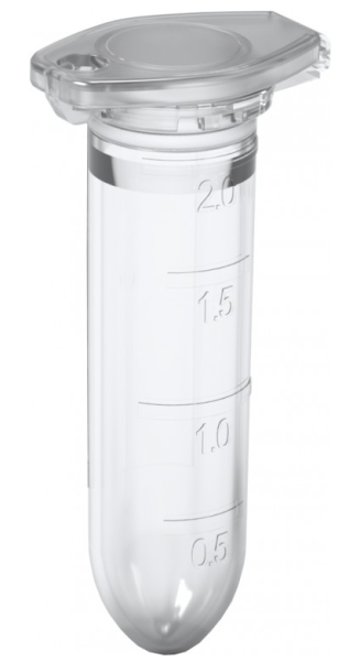Safety-Cap Microcentrifuge Tubes, PP, 2.0 mL, Pack of 1000 pcs.