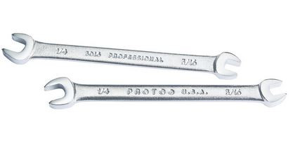 Tool Wrench, 1/4inch X 3/1 6inch Open End, 2 pieces