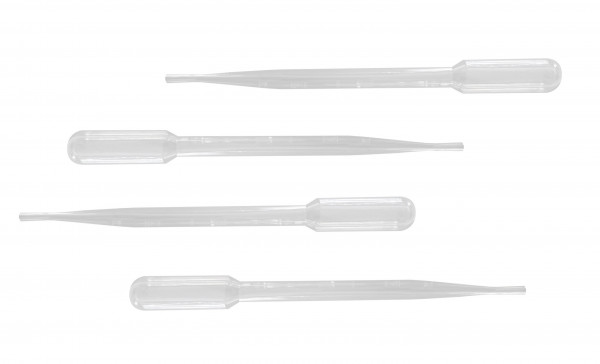 Pasteur pipettes, 3 mL, length 155 mm, graduated, LDPE, 500 pieces