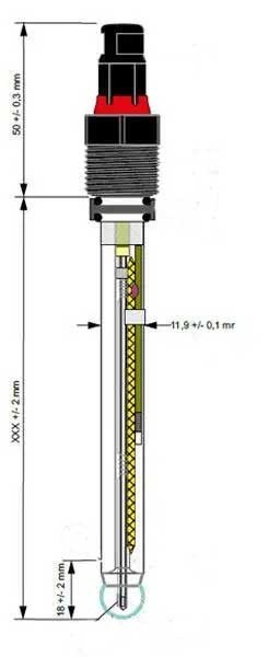ProcessLine pH combination electrode PL 80-120pH, length 120 cm, with screw plug head