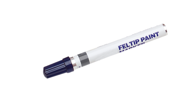 Felt-tip pen with lacquer paint, silver