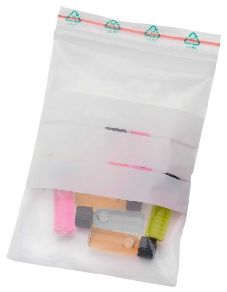 Plastic bags with inscription pad, 160 x 220 mm, 100 pieces