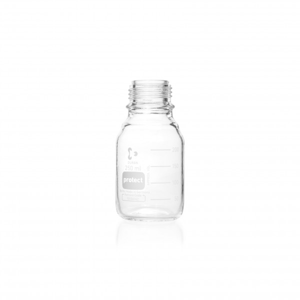 DURAN® protect, Laborflaschen, Klarglas, kunststoffummantelt, ohne Kappe und Ring